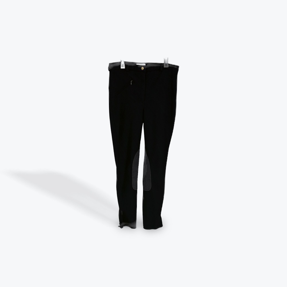 Tuff Rider Black Knee Patch Breeches‎ Front Zip Ladies Size 30 Long